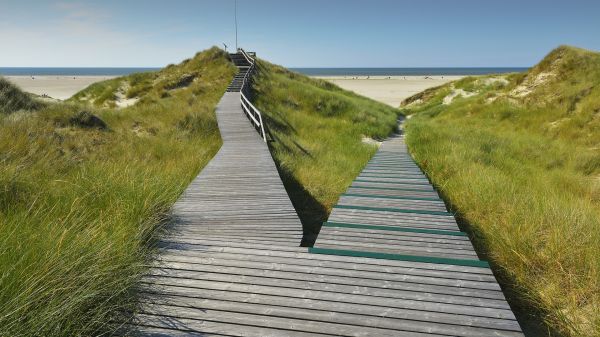 paisaje,playa,Alemania,Pasarela