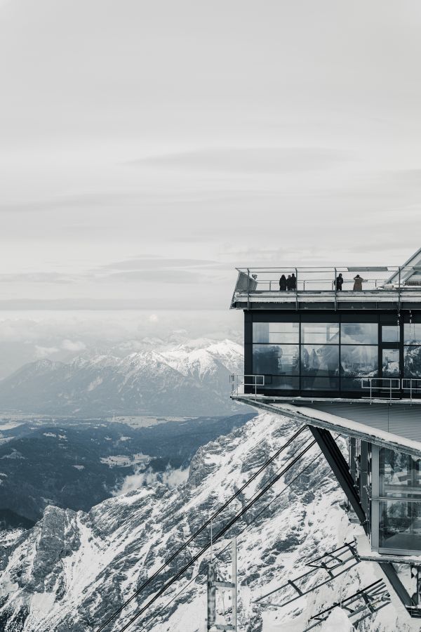 Rakúsko,Zugspitze,architektúra,hory,sneh,chladný