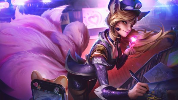 Ahri League of Legends, jocuri video, GZG, 4k, Riot Games, POP STARS