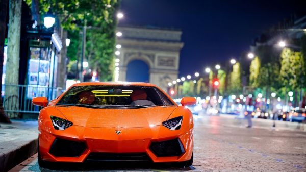 voiture,Lamborghini,Supercars,lumières,éclairage public,nuit