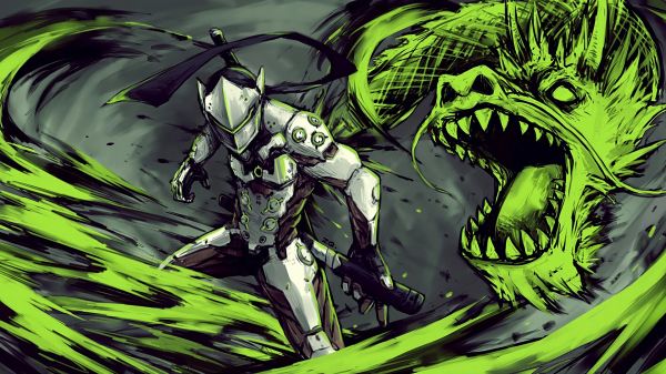 1920x1080 px,Drago,Genji Overwatch,Overwatch,videogiochi