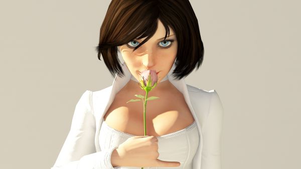 1920x1080 px,Flores,flores cor de rosa,BioShock Infinito,decote,Elizabeth BioShock