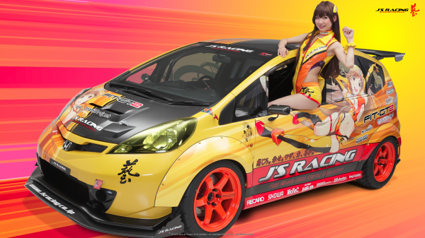 Honda sovi,TunerCar,keltainen autot,japanilaiset autot,Itasha,malli-