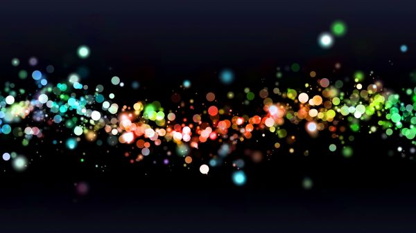 lights, colorful, night, abstract, digital art, bokeh