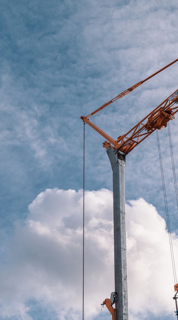 Máquina de gruas,azul