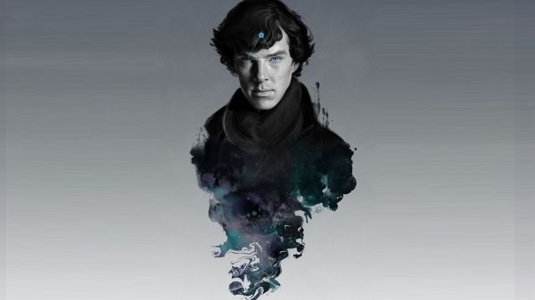 1920x1080 px,Benedict Cumberbatch,Sherlock,Sherlock Holmes,eenvoudige achtergrond,rook