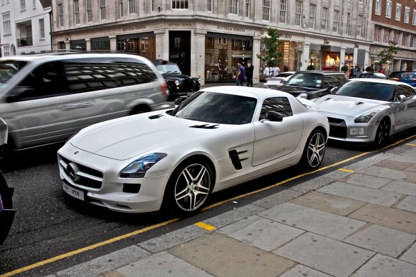 車, 陸上車両, 自動車, メルセデスベンツSLS AMG, 車両, 黒