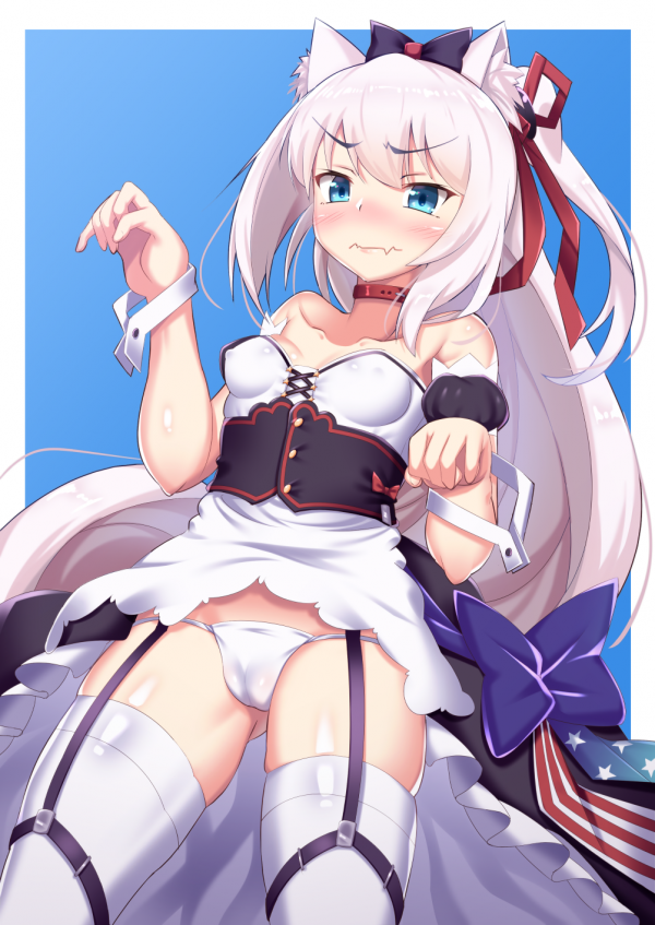 Bilan Hangxian,blue eyes,panties,thigh highs,Hammann Bilan Hangxian,cameltoe