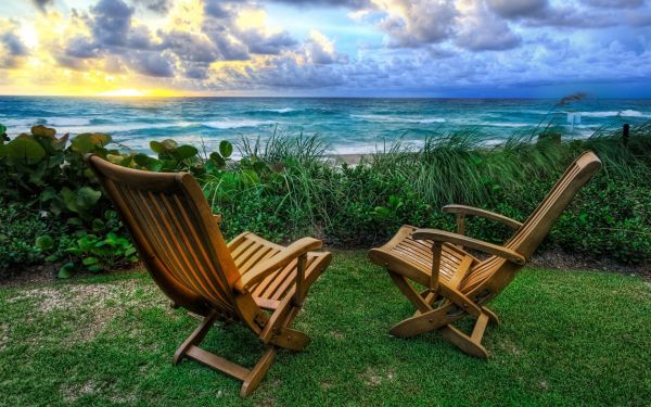 armchairs,coast,sea,decline