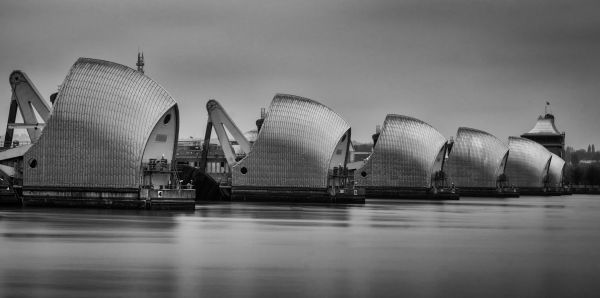 monocromático,cidade,panorama,Londres,branco,Preto