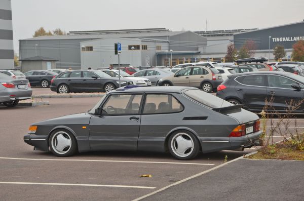 auto, voertuig, saab, straat, gebouw, weg