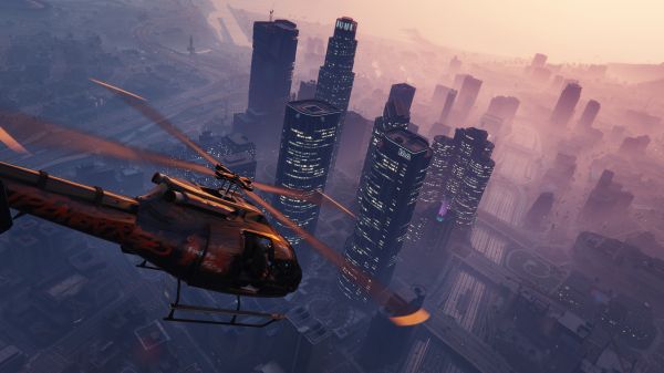 Grand Theft Auto V,helicopter,gta 5,sky,building