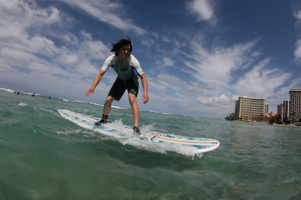 surf, tablero, chico, costa