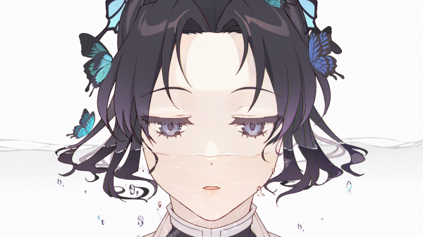 anime,manga,animeflickor,enkel bakgrund,Kimetsu no Yaiba,Kochou Shinobu