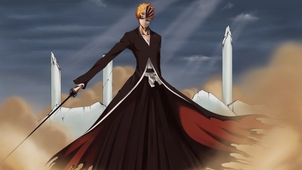 illustration, anime, mask, Bleka, Kurosaki Ichigo, damm