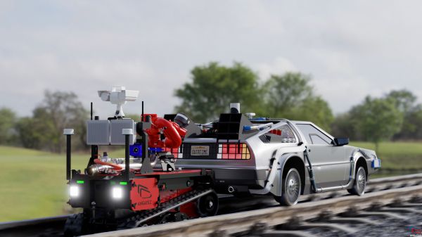 DeLorean,Επιστροφή στο μέλλον,Back to the Future III Movie,firefighter robot,TEC800,angatec