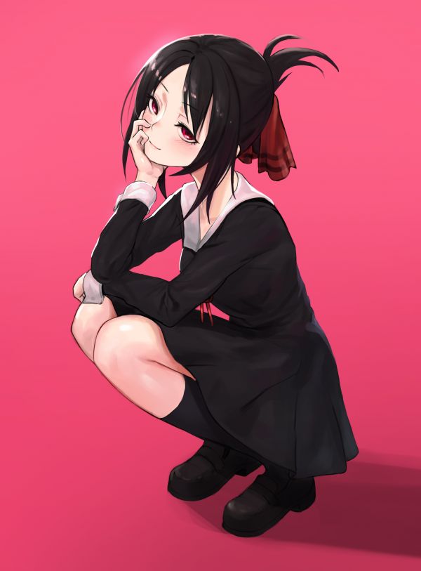 Kaguya Sama Love is War, アニメの女の子, 学生服, JK, 太もも, 小さなおっぱい