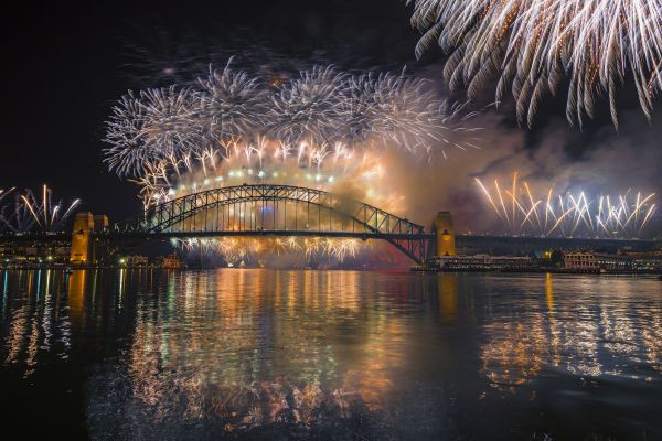 nightphotography,reizen,reisen,Sydney,Australië,vuurwerk