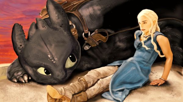 Bagaimana cara melatih nagamu,Toothless,patung,karya penggemar,Game of Thrones,Daenerys Targaryen