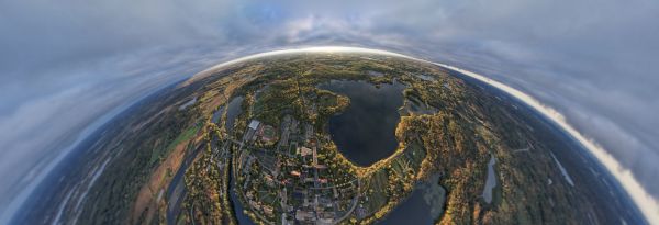 paisaje,vista aérea,Minnesota,Saint John's University,amanecer,lentes de ojo de pez