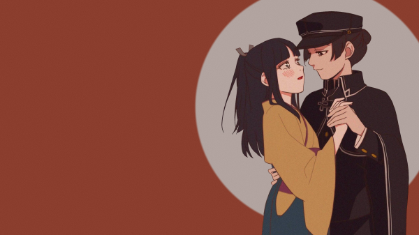 The Great Ace Attorney, ace attorney, Susato Mikotoba, Rei Membami, hugging, holding hands