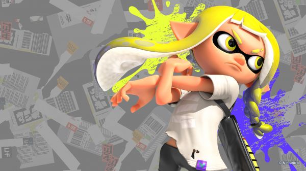 Nintendo,พื้นหลังที่เรียบง่าย,ความเรียบง่าย,Splatoon,ทักทาย,ขมวดคิ้ว