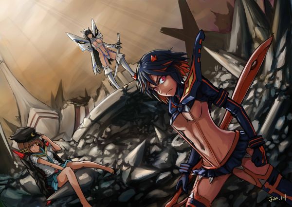 anime,Kill la Kill,komiks,Osoba,Snímek obrazovky,mecha