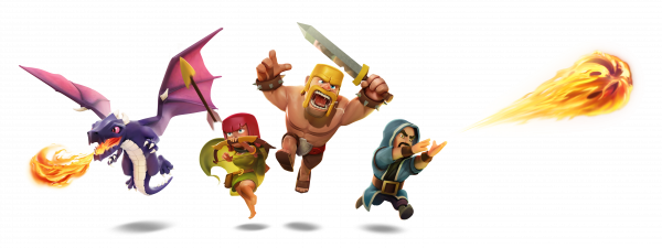 draak,Barbaar,boogschutter,Clash of Clans,video game karakters,transparante achtergrond