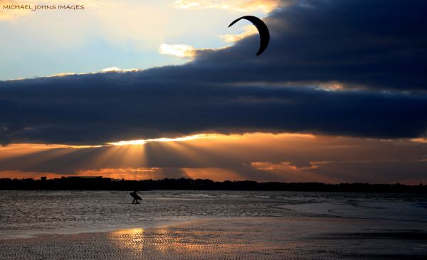 solnedgang, himmel, horisont, Sky, vand, solopgang