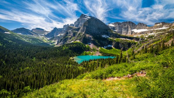 Glacier National Park,USA,Montana,landskap,natur,fjellene