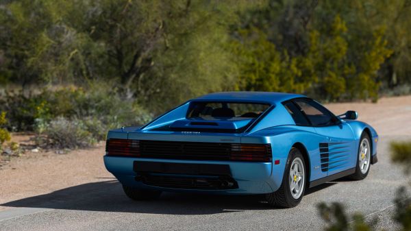 Ferrari Testarossa,mobil biru,mobil Italia,80s cars