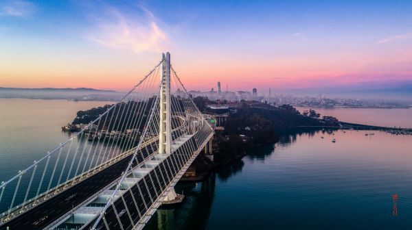 샌프란시스코,샌프란시스코 만,San Francisco Oakland Bay Bridge,해돋이