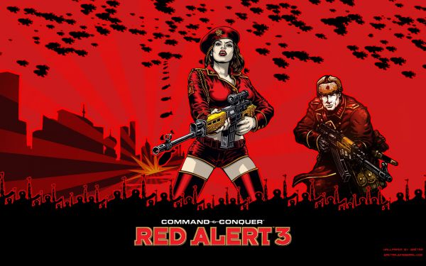 Soviet Army,Command & Conquer Red Alert 3,Red Alert 3,Video Game Art,videospill tegn,rød bakgrunn