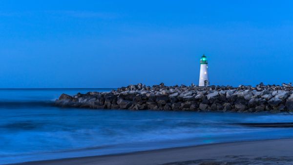 santa cruz california,California,walton lighthouse,lighthouse,sea