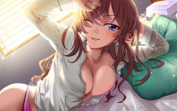 Ichinose Shiki, THE email protected, THE email protected Cinderella Girls, boobs, brunette, blå øjne