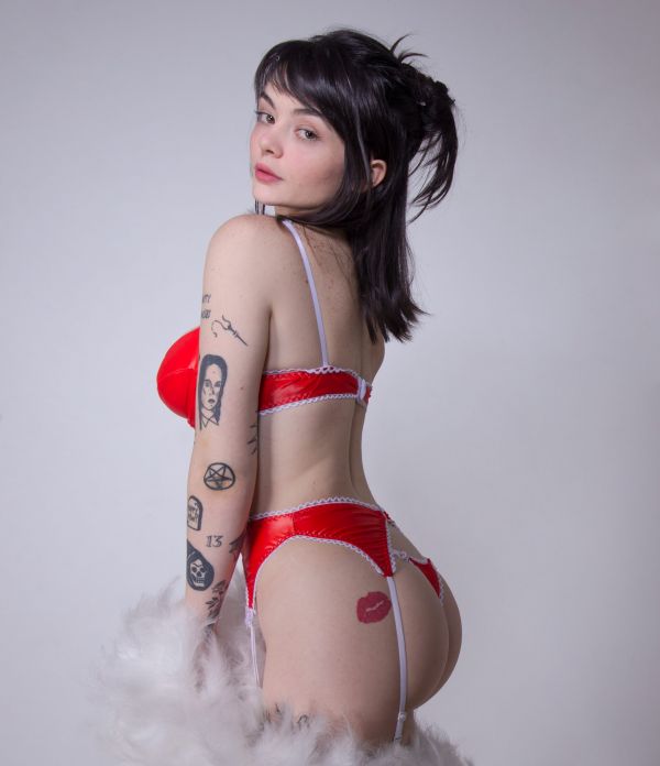 Jessica Beppler, maquette, femmes, sous-vêtements, lingerie, Lingerie rouge