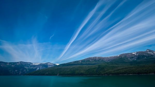 Landschaft,Berge,See,Betrachtung,Himmel,Sonnenlicht