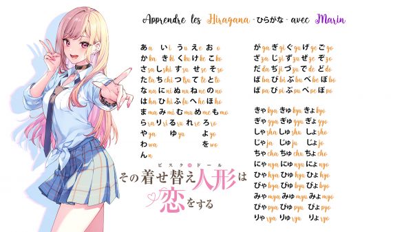 Kitagawa Marin,anime jenter,Japanese language,French language,hiragana,Sono Bisque Doll wa Koi wo Suru