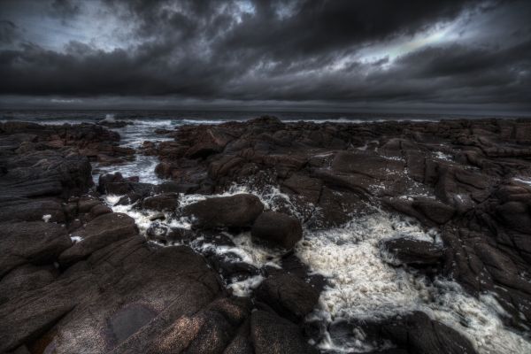 oceano, contea, Irlanda, mare, blu, rosso