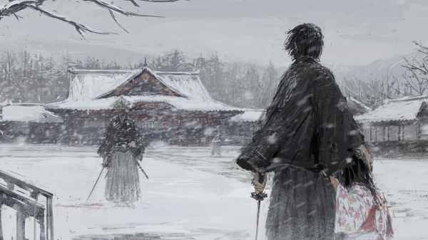 Japão,samurai,Katana,quimono,Nevando,inverno