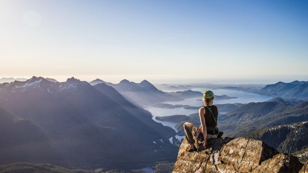 sports,landscape,women,sunlight,hill,lake