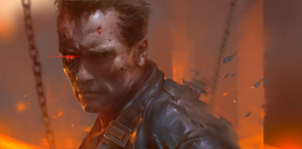 Terminator 2,T 800,Cyborg,Arnold Schwarzenegger,Chuỗi,ngọn lửa