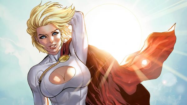 1920x1080 px,sarjakuvat,DC Comics,power Girl,yksinkertaista taustaa,Supermies