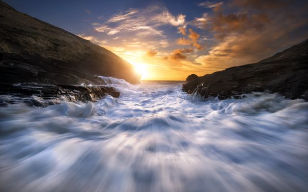 3840x2400 px,Celtic,coast,foam,sea,sunset