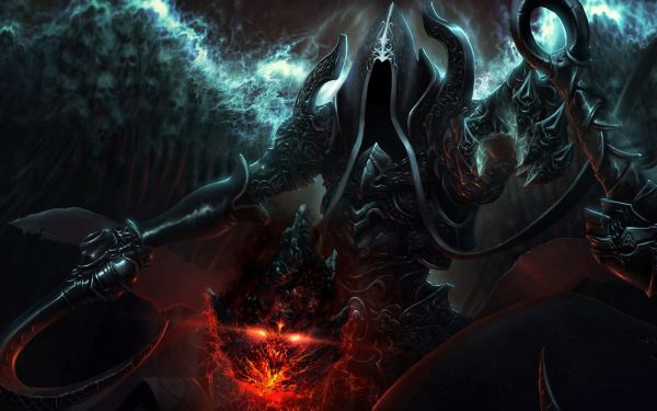 digital art, video hry, fantasy umenie, diabol, Diablo III, polnoc