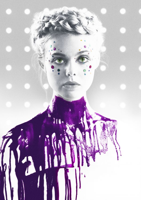 ansigt,tegning,illustration,Film plakat,The Neon Demon,Portræt display