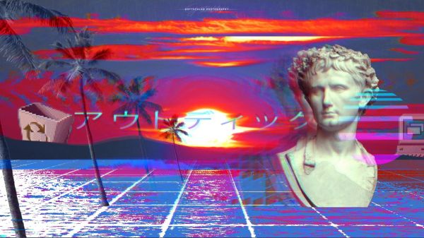 1920x1080 px,desain materail,Adobe Photoshop,Jas hujan,vaporwave