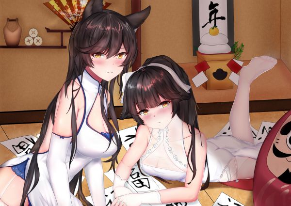 애니메이션,애니메이션 소녀들,Azur Lane,Takao Azur Lane,Atago Azur Lane,포니 테일