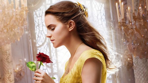 Emma Watson,kvinnor,blommor,Skönheten och Odjuret,bio,skådespelerska