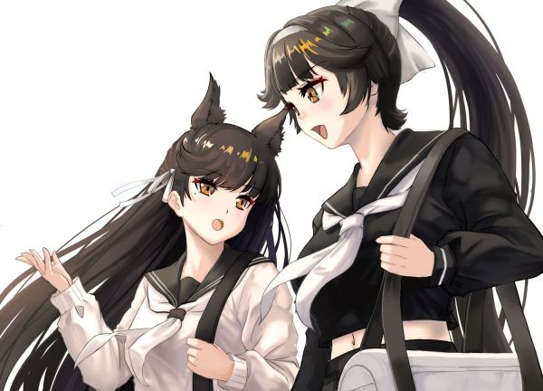 애니메이션,애니메이션 소녀들,Azur Lane,Takao Azur Lane,Atago Azur Lane,긴 머리